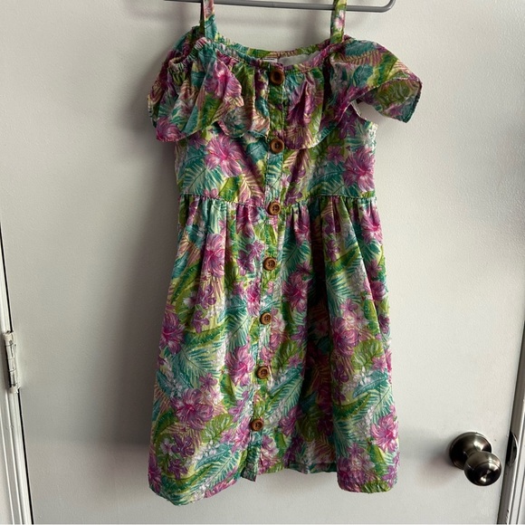 Girls, Purple and Green,  Flutter Sleeve Fit-and-Flare Sundress - Picture 2 of 6